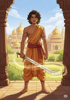 The Blade of Dharma mythology story for 13-18 years children in English featuring inspiring themes