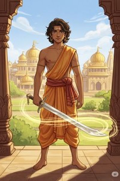 The Blade of Dharma mythology story for 13-18 years children in English featuring inspiring themes