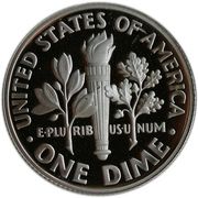 1 Dime "Roosevelt Dime" (Silver Proof) - Reverse