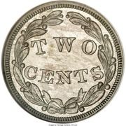 2 Cents "1836" (Pattern; white metal) - Reverse