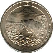 ¼ Dollar "Washington Quarter" (Glacier National Park, Montana) - Reverse