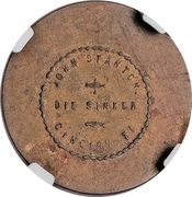 25 Cents - Civil War Sutler Token - John I. Metcalf (3rd Regiment Ohio Cavalry) - Reverse