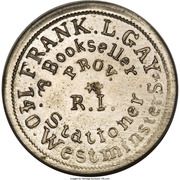 Civil War Merchant Token - Frank L. Gay Bookseller (Providence, Rhode Island) - Obverse