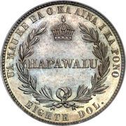 ⅛ Dollar - Kalākaua I - Reverse