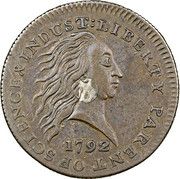 1 Cent "1792 Silver Center and Copper" (Pattern) - Obverse