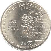 ¼ Dollar "Washington Quarter" (New Hampshire) - Reverse