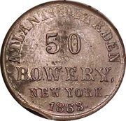Civil War Merchant Token - Atlantic Garden (New York, NY) - Obverse
