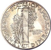 1 Dime "Mercury Dime" - Reverse