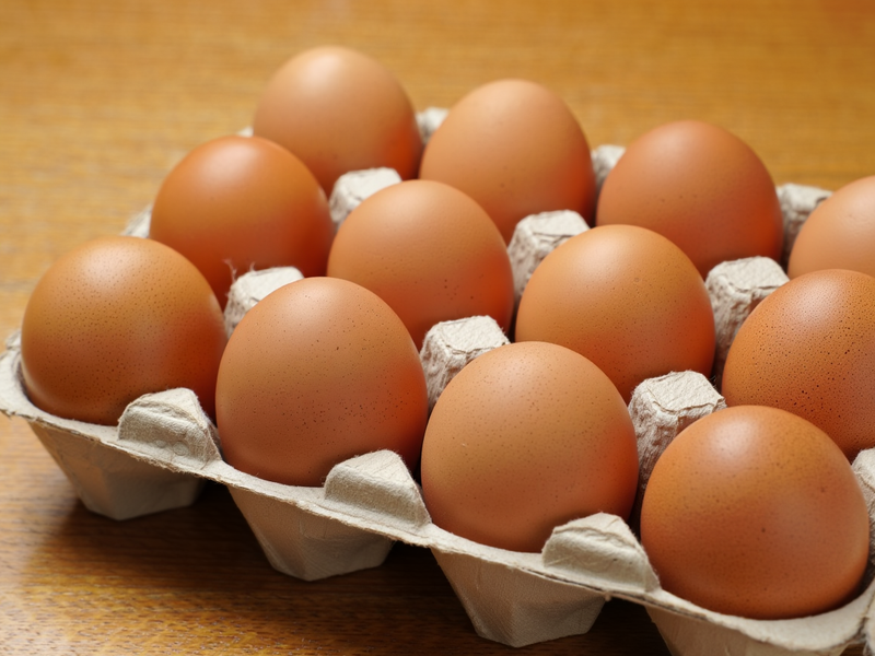 Bibinii Farms eggs in a crate