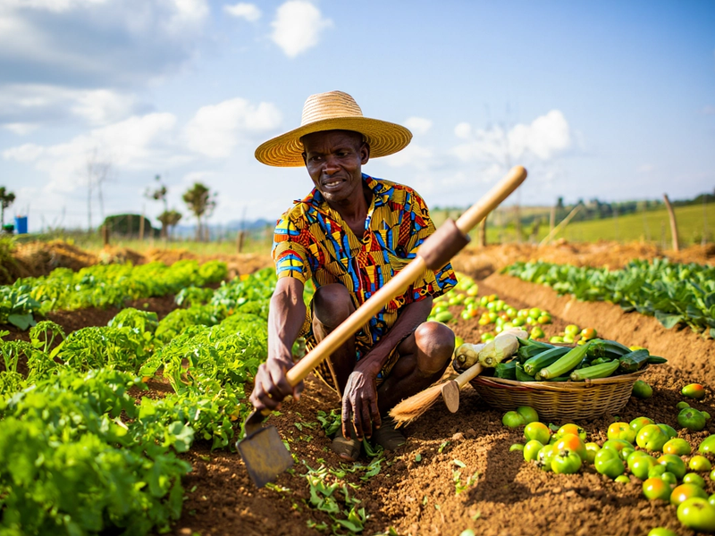A farmer taking a pose at his farm