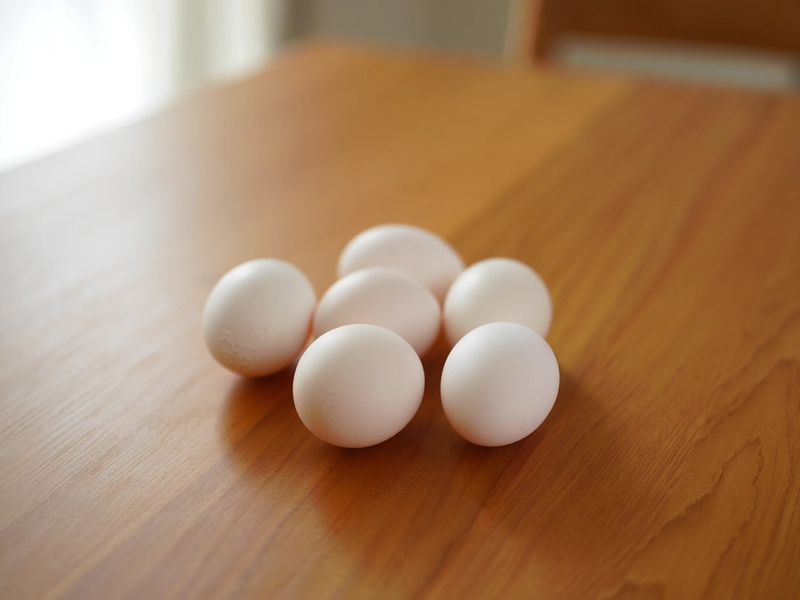 White Bibinii farms eggs on display