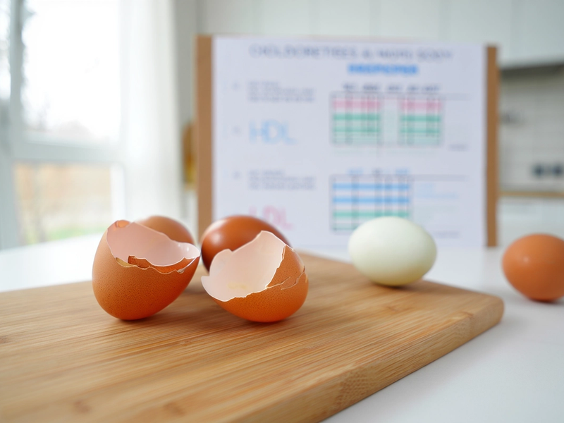 Cracked eggs in view