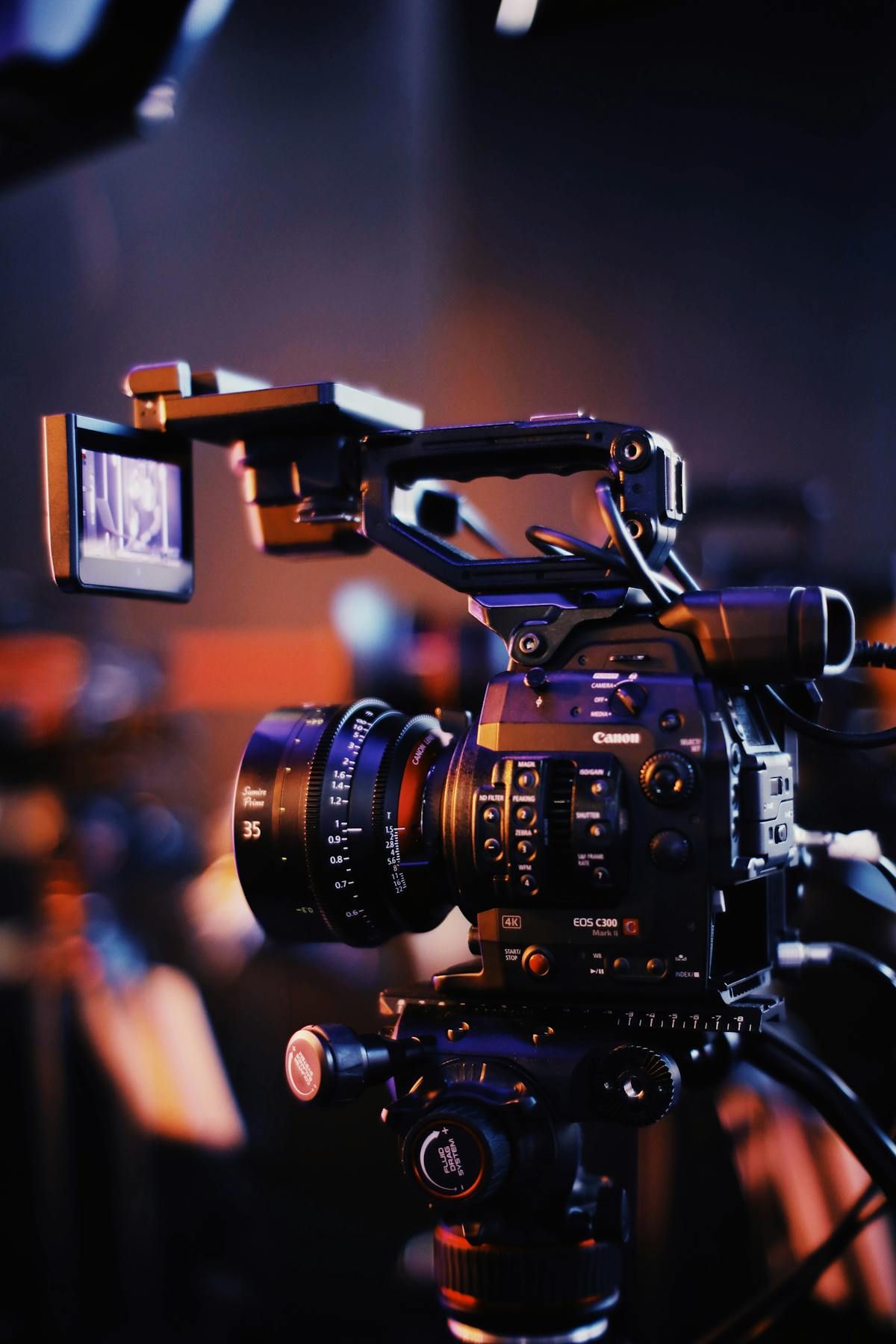 Professional cinema camera equipment used for wedding videography