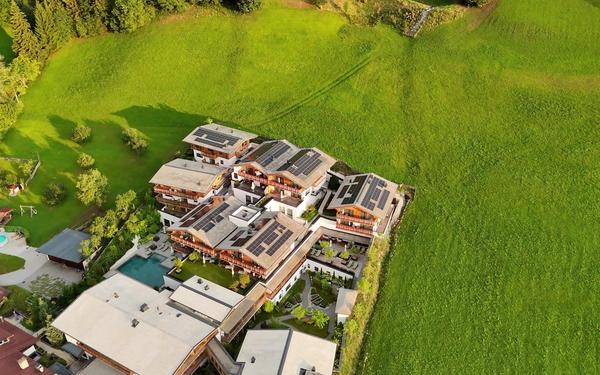 Aerial view of Mount Med Resort in the Wildschönau valley, Tyrol