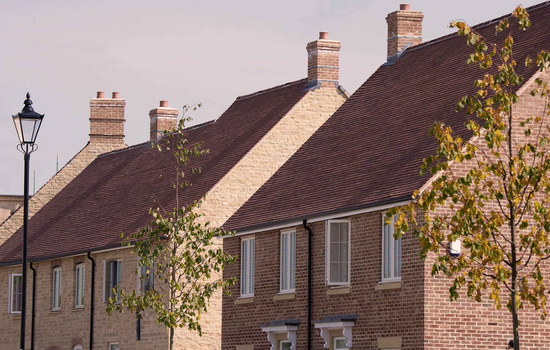 Rooftops of new homes at Park View  