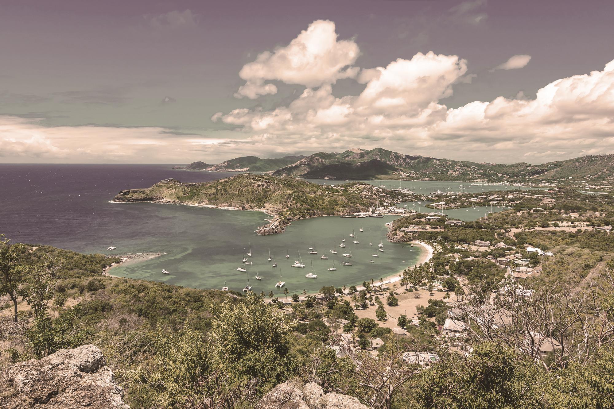 A aerial view of St John's Bay in Antigua
