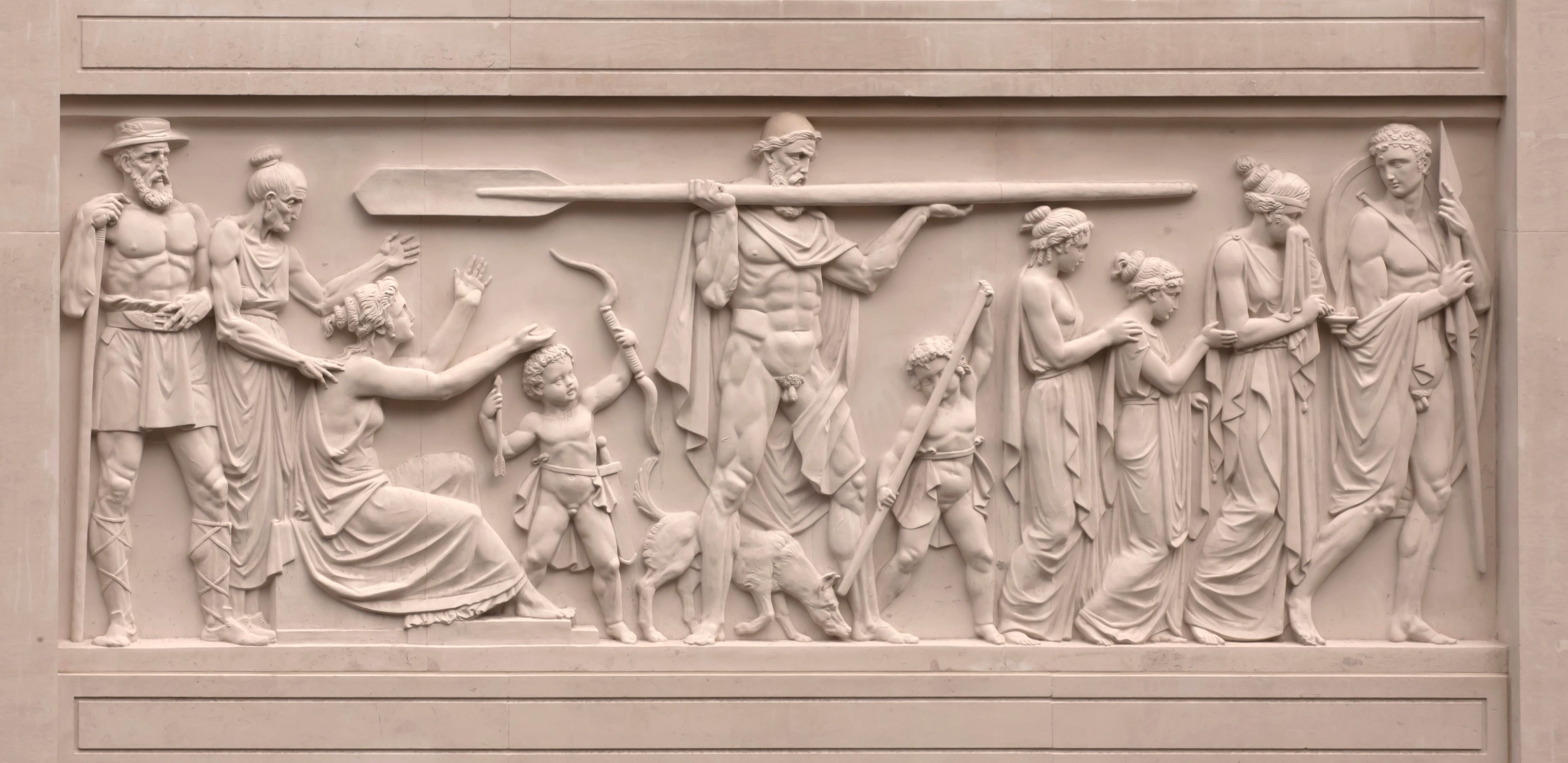 Stone carving depicting the story of the Odyssey