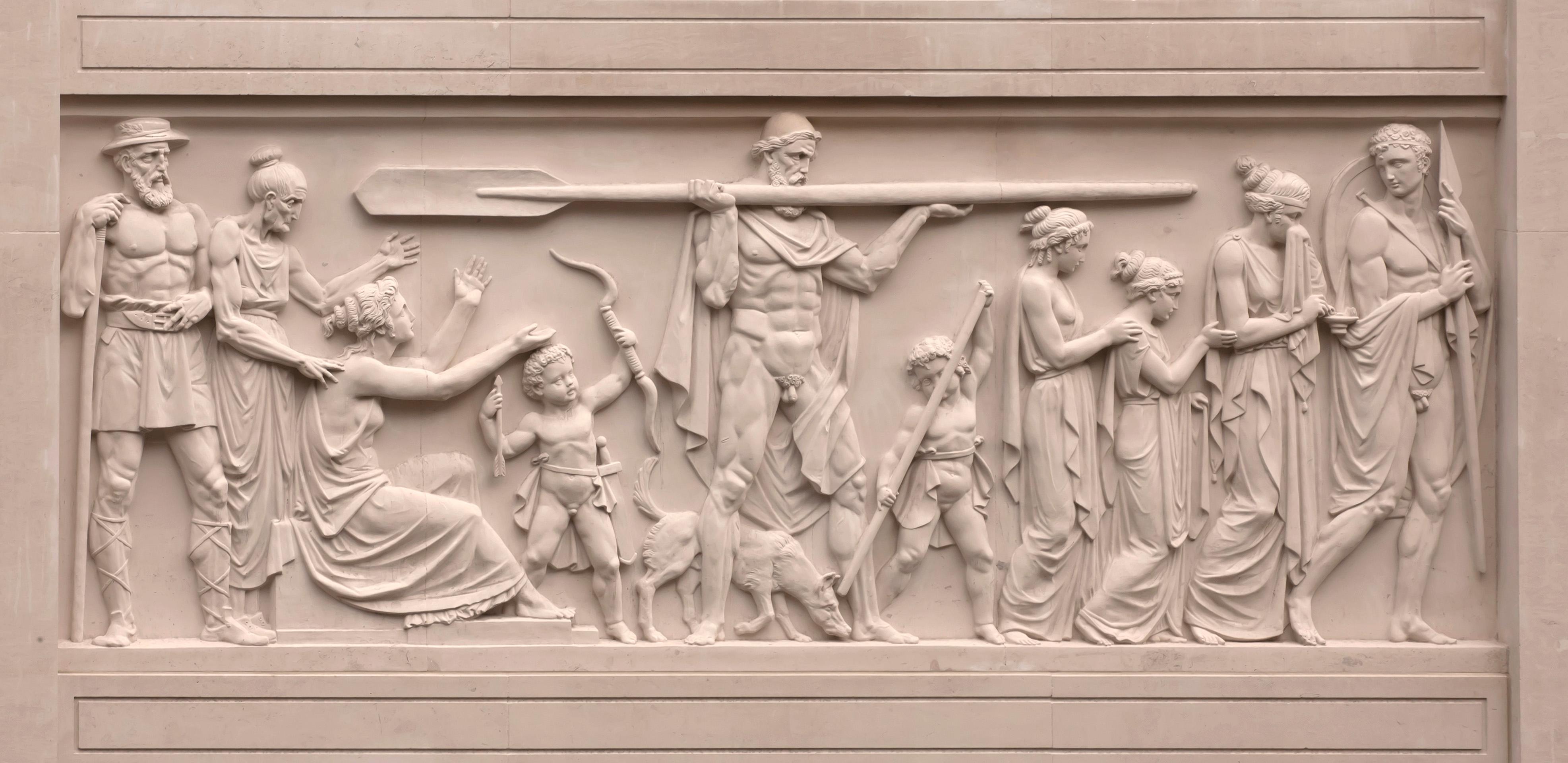 Stone carving depicting the story of the Odyssey