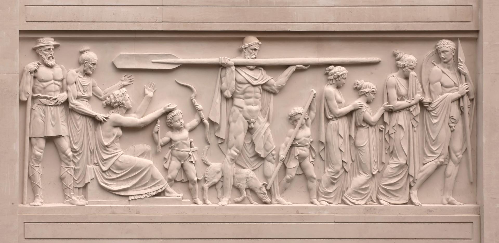 Stone carving depicting the story of the Odyssey