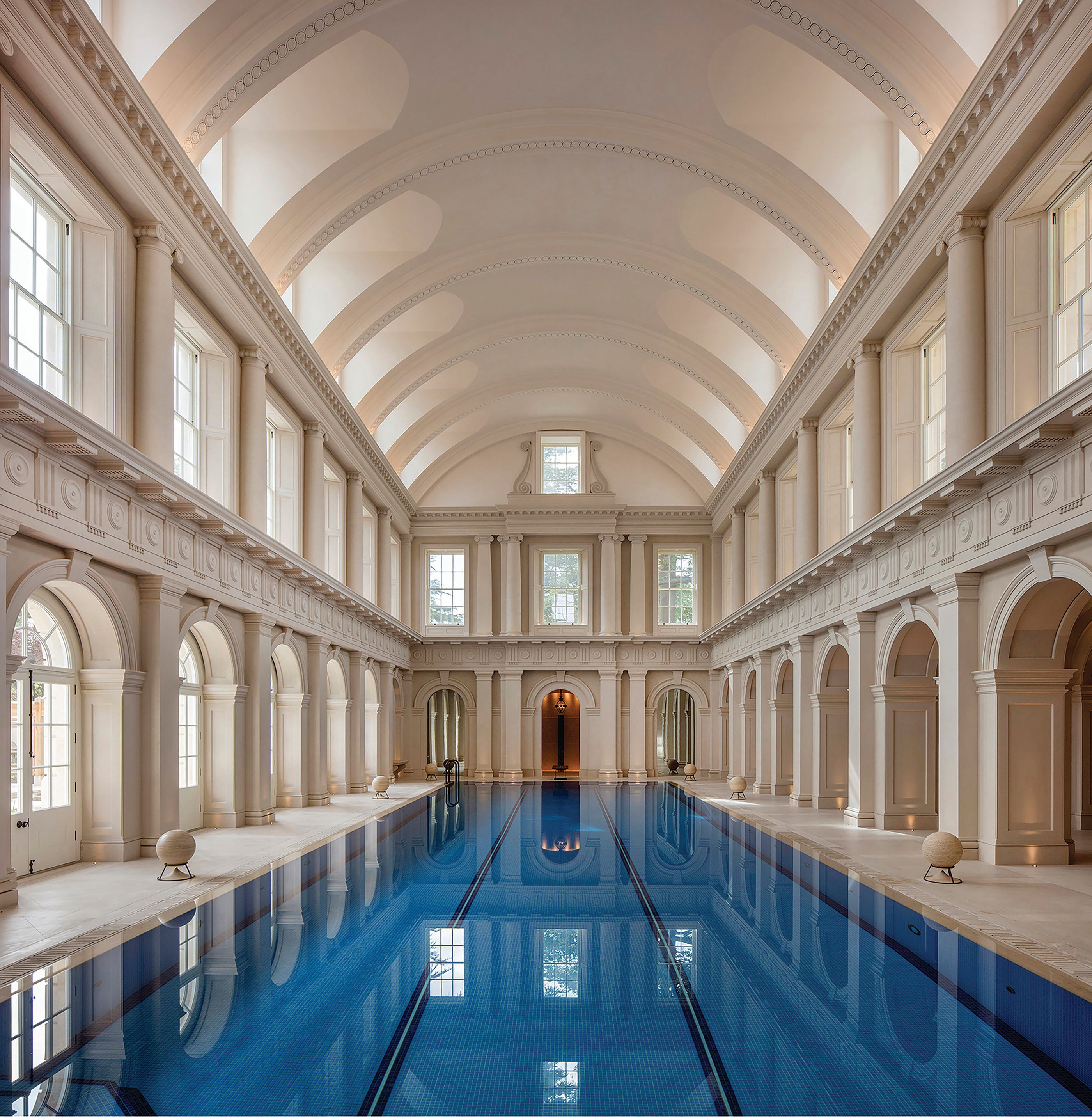 New pool hall detailed to emulate a Roman bath