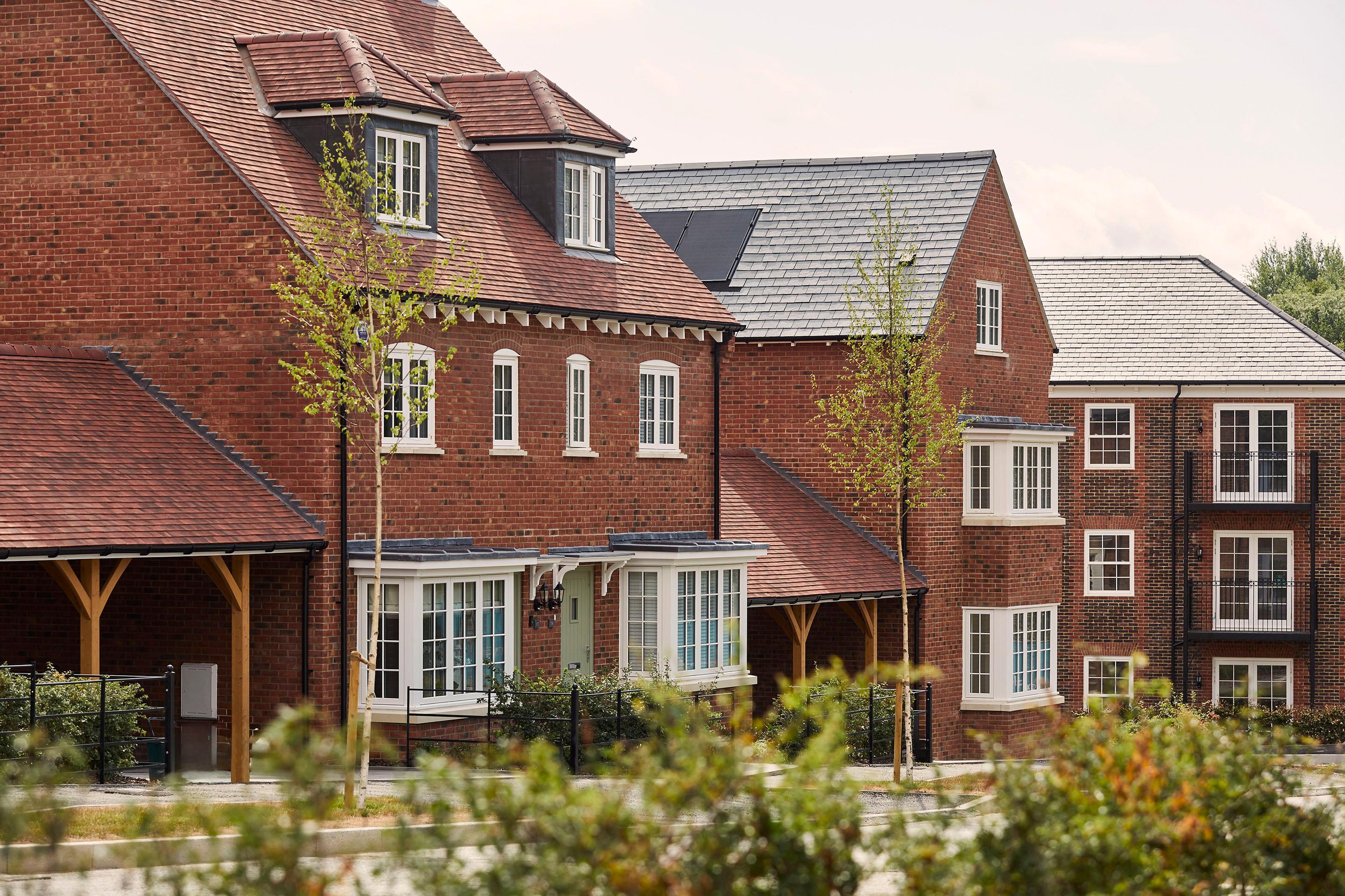 Street of new homes within Burghfield Common