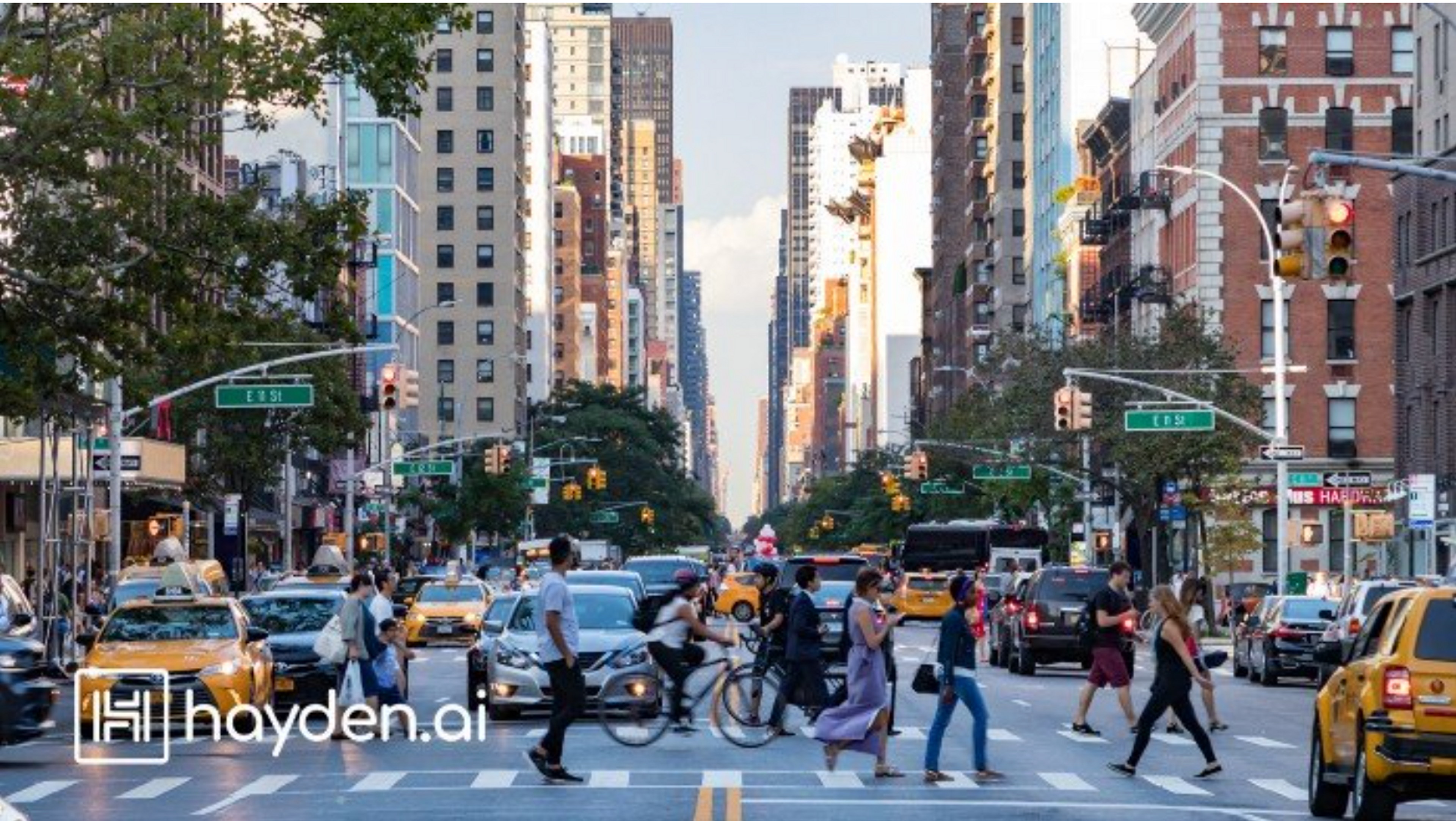 Pedestrians crossing street