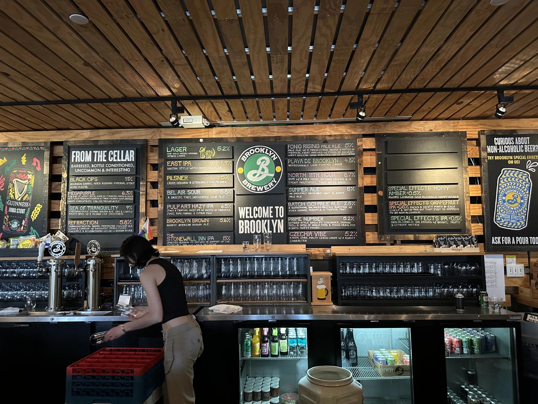 drink menu on the wall