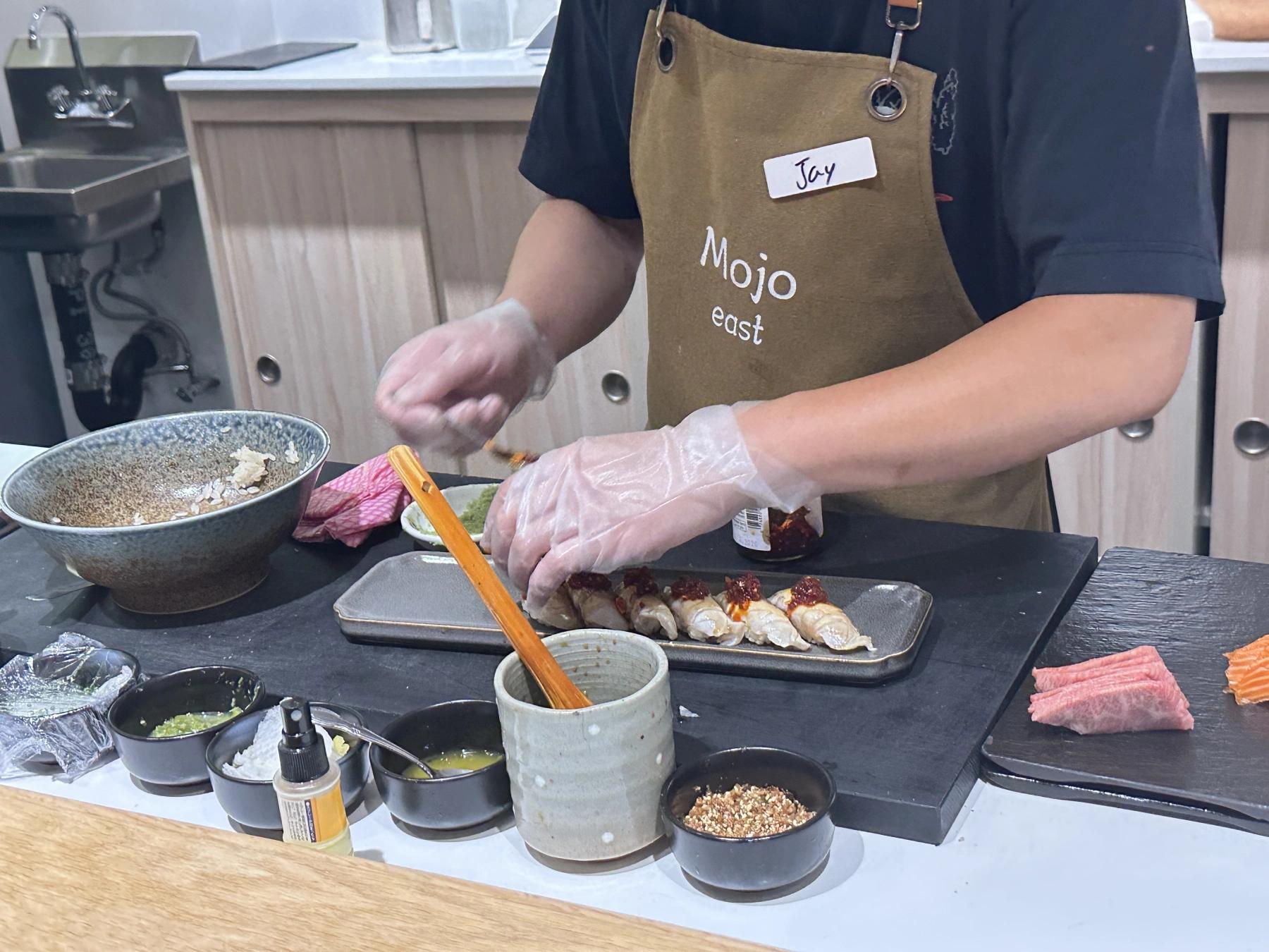 Chef making sushi