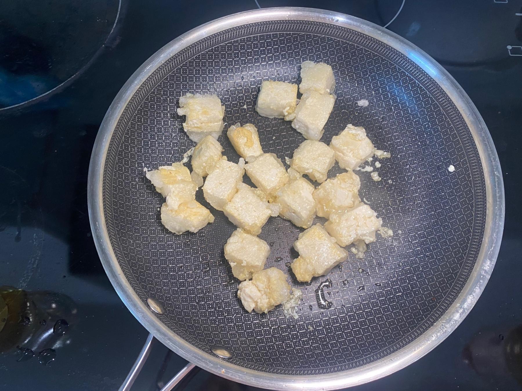 tofu in the pan
