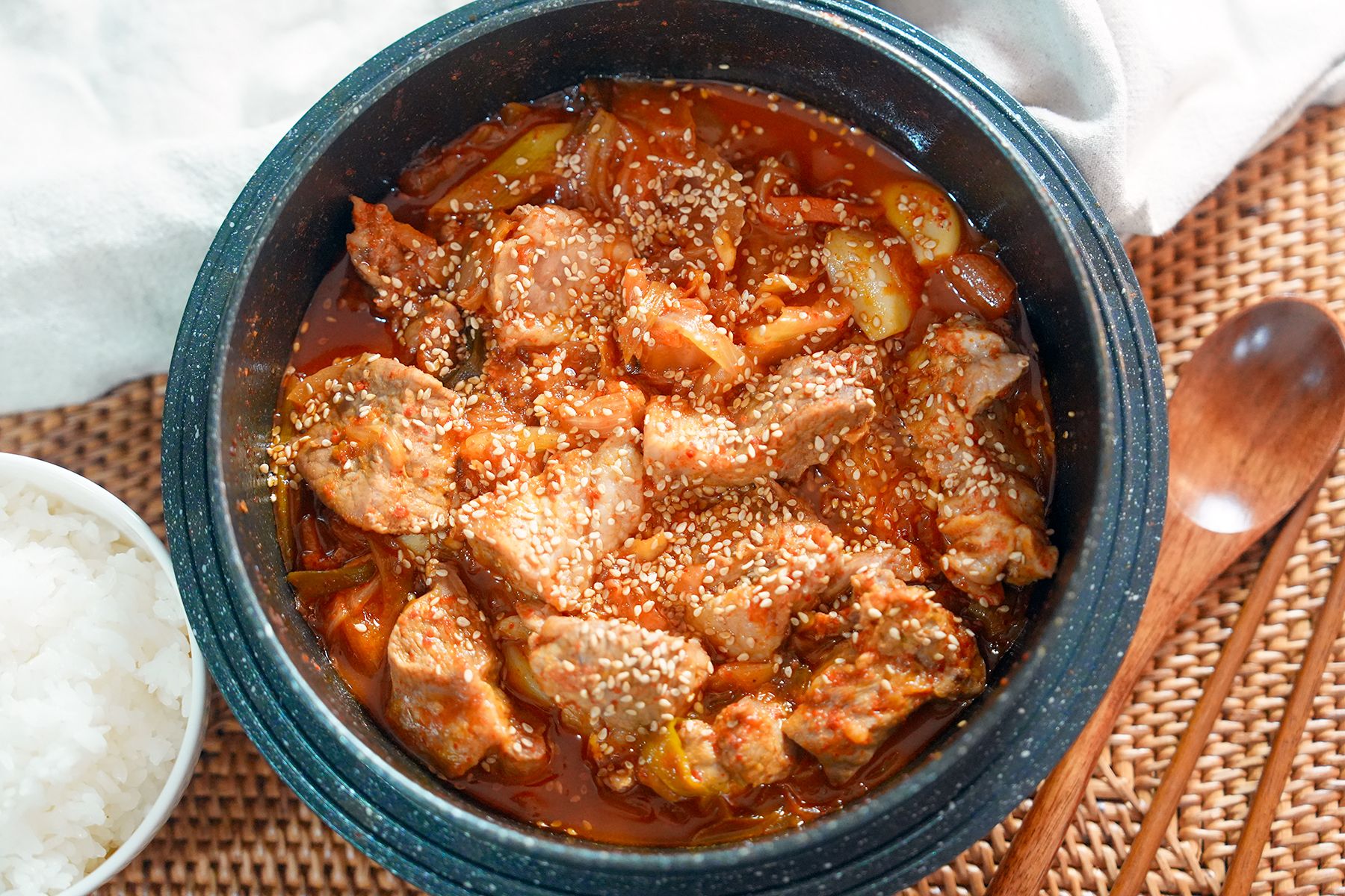 Homemade Braised Kimchi & Pork Recipe: How to Make Authentic Kimchijjim: 김치찜 | Food and Spot
