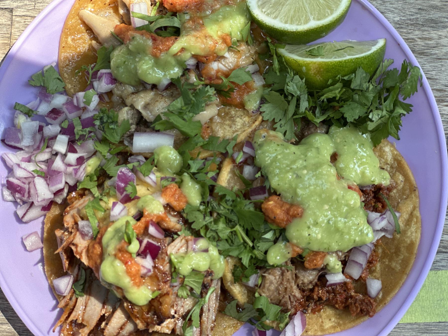 3 tacos with toppings
