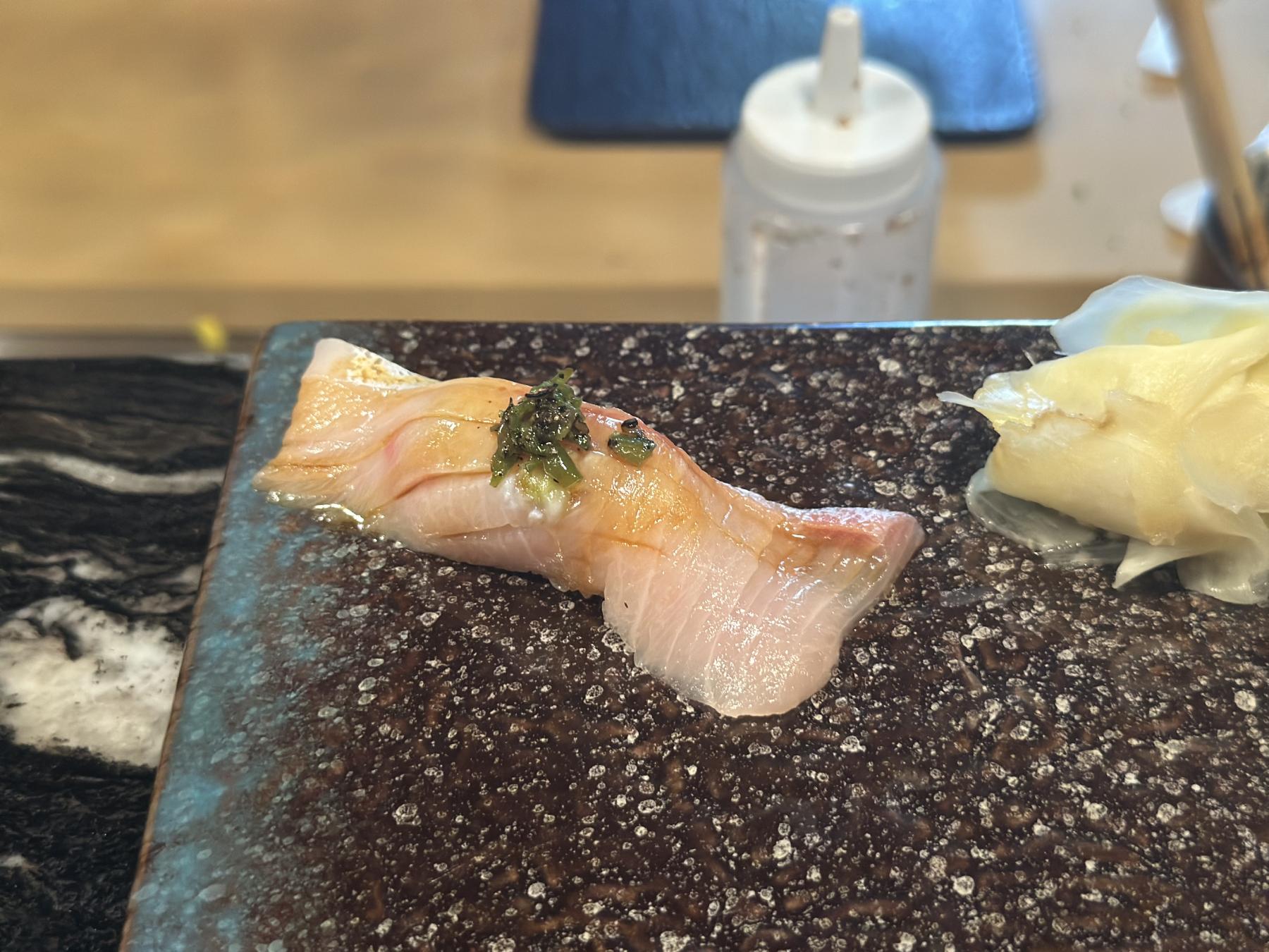 yellowtail with pepper shitto