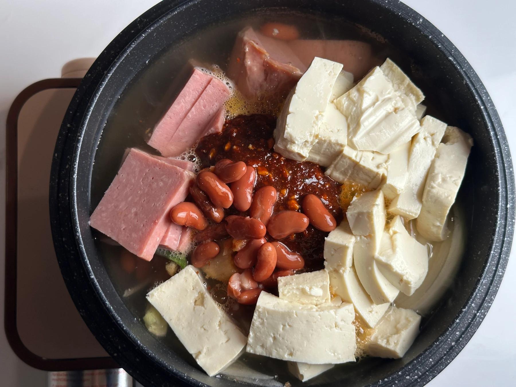ingredients added to the pot