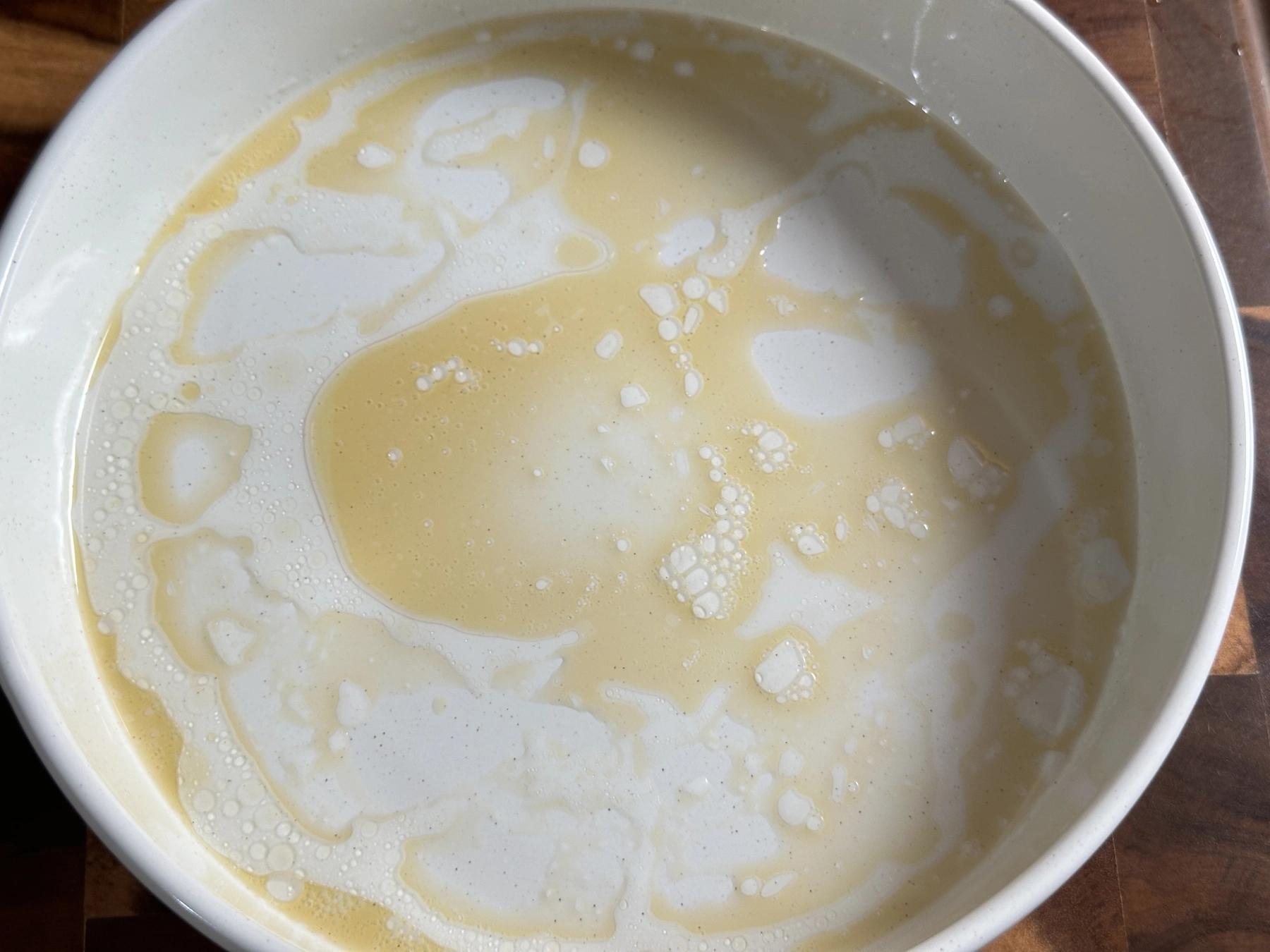 sesame oil and water on the plate