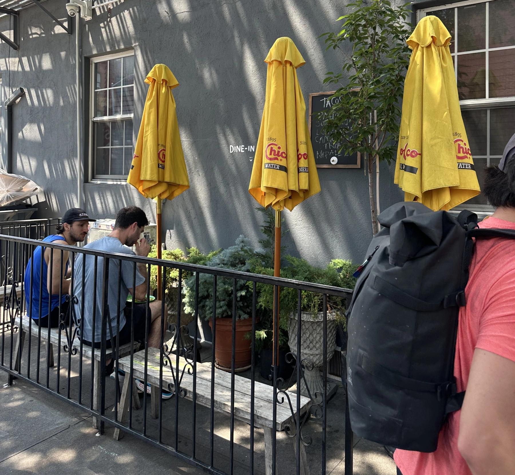 people eating at outdoor