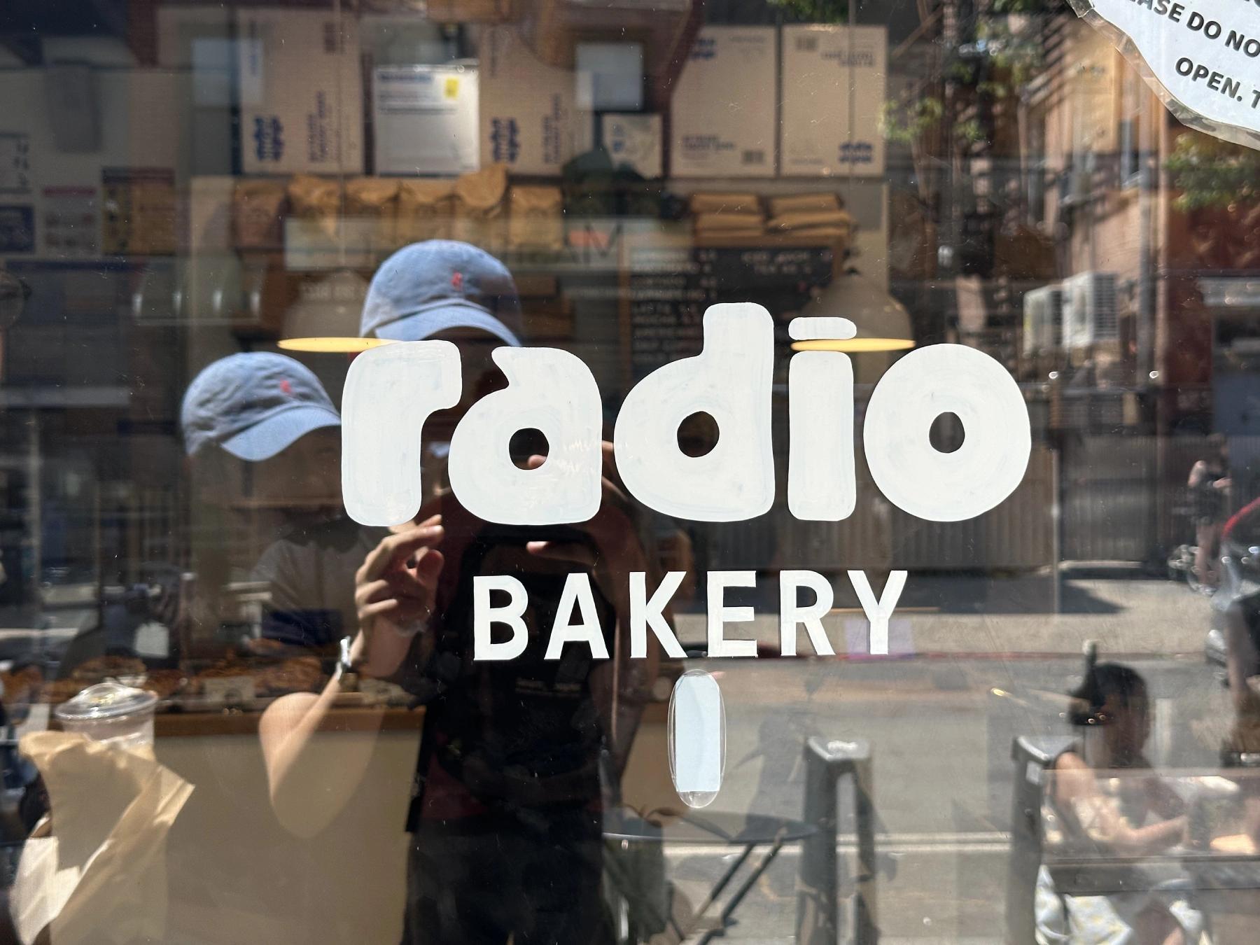 Radio Bakery windown sign