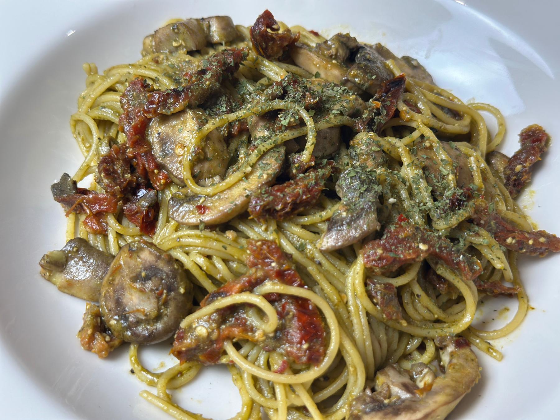 Basil Pesto Mushroom Pasta | Food and Spot