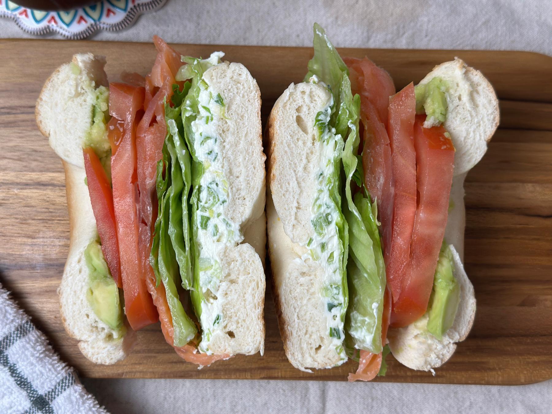 Salmon Cream Cheese Bagel | Food and Spot