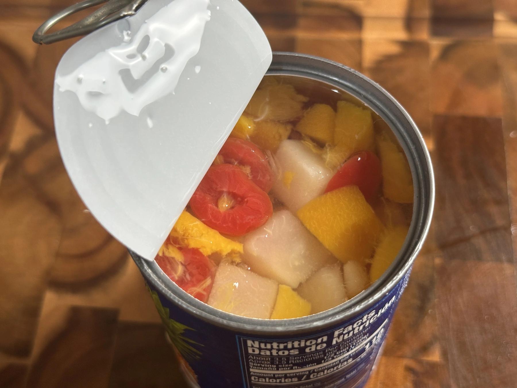 fruit cocktails can opened