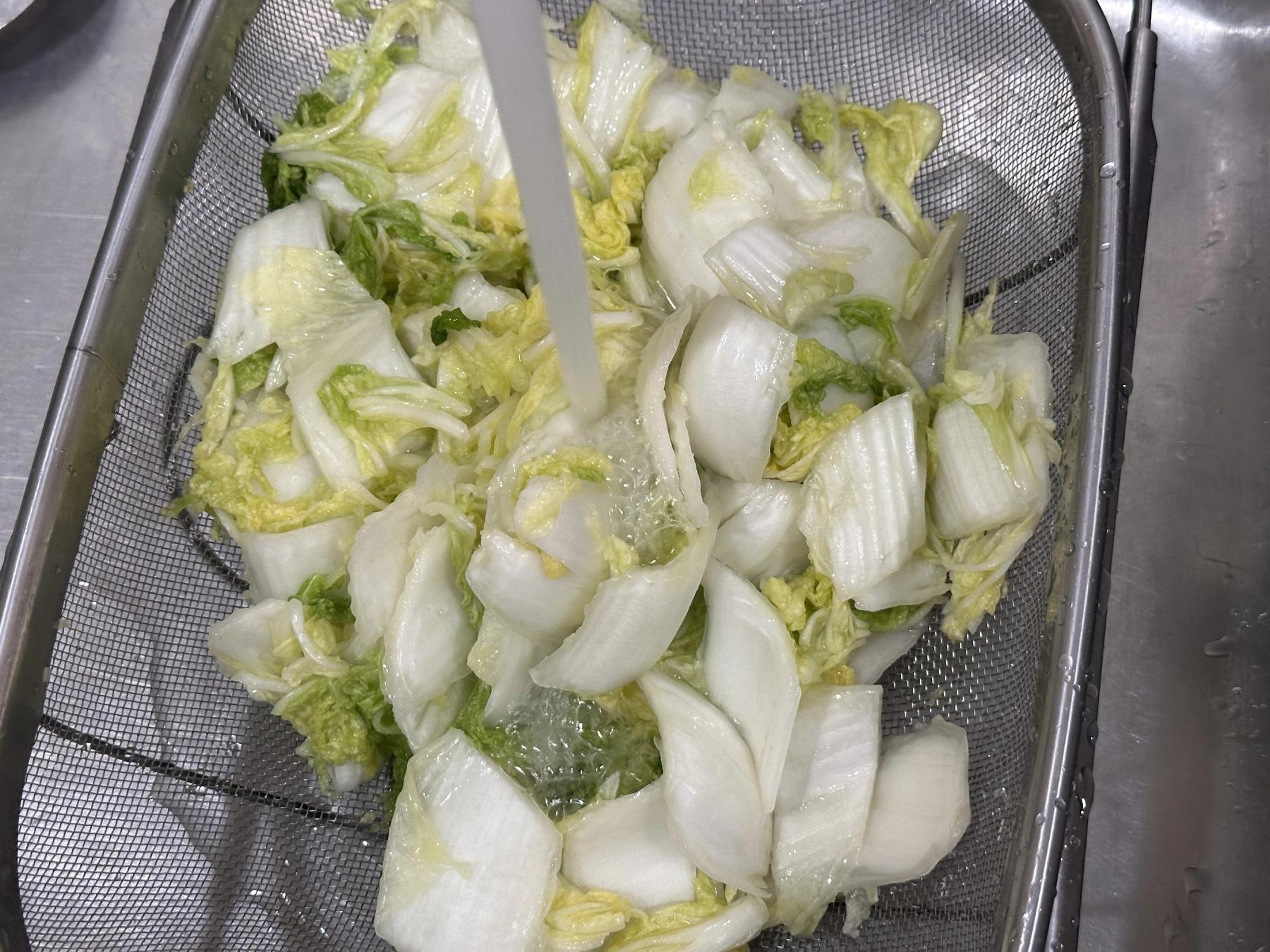 rinse pickkled napa cabbage