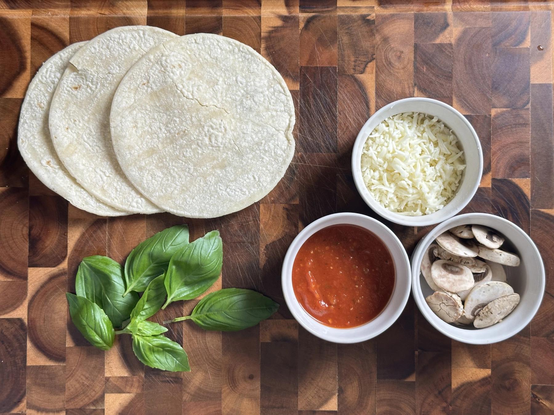 Ingredients for Tortilla Pizza