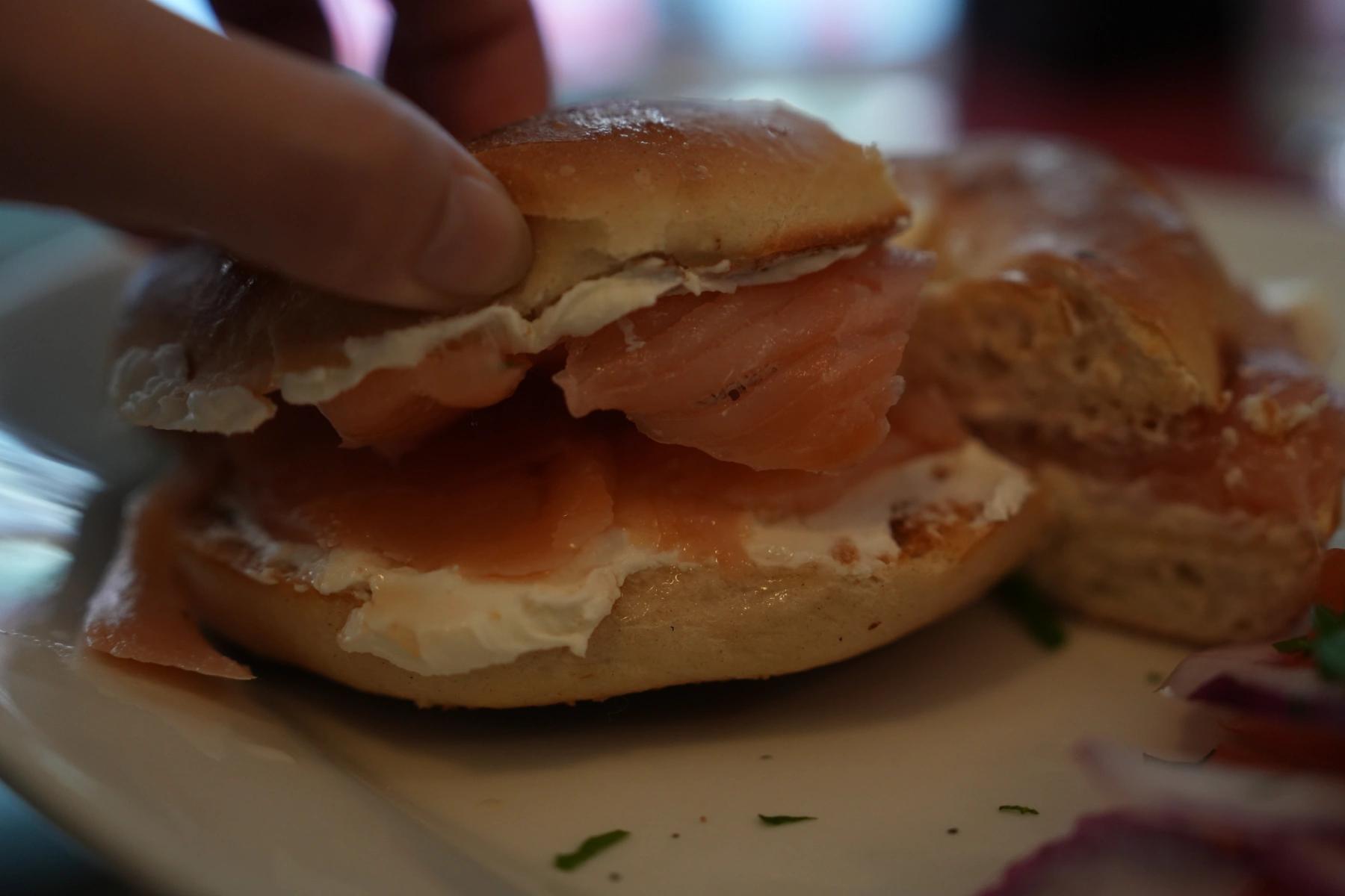 creamcheese, salmon and bagel