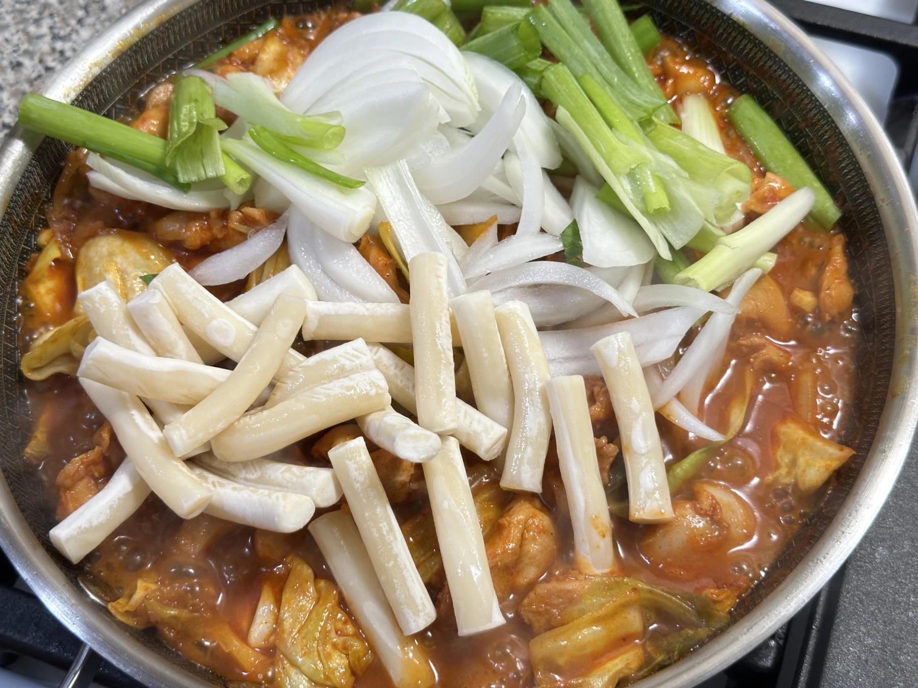 all vegetables with dakgalbi