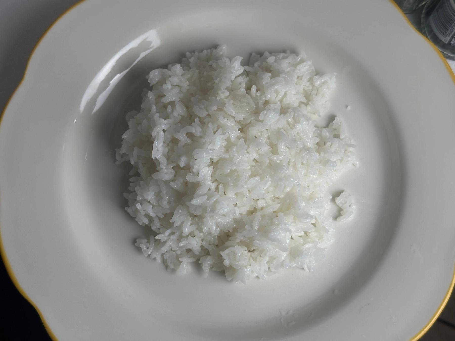 steamed rice on the plate