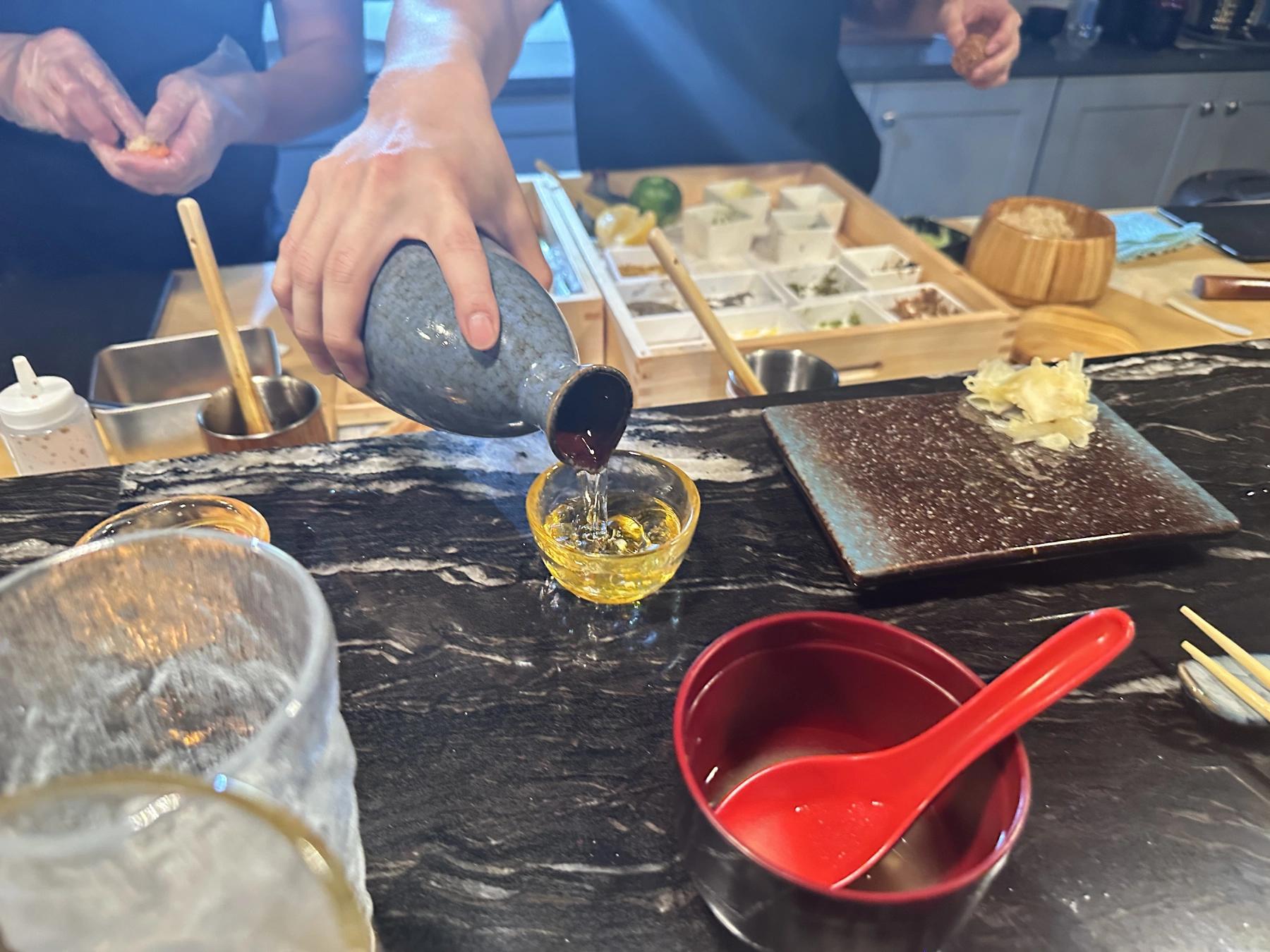 pouring sake