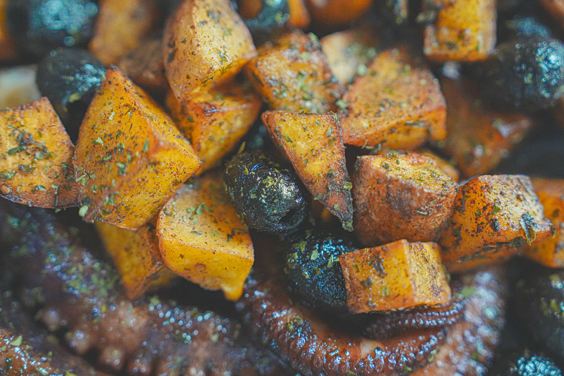 zoomed in pulpo dish