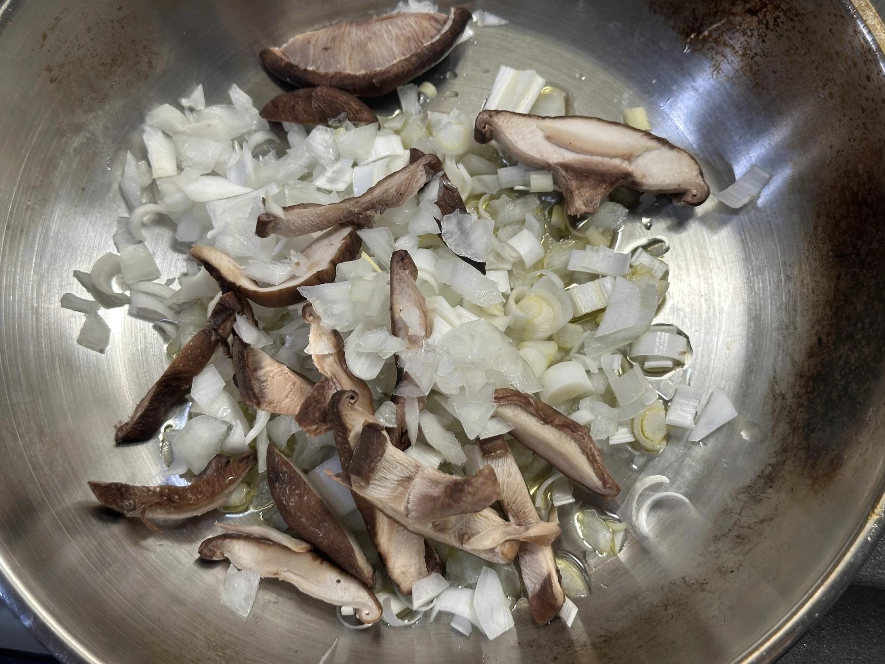stir-frying vegetables