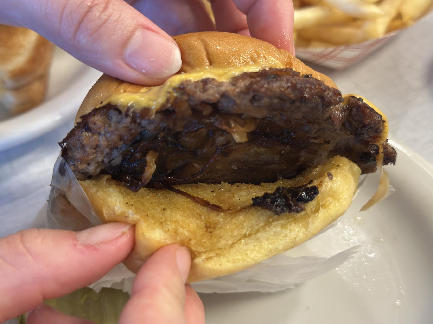 fired onion burger inside