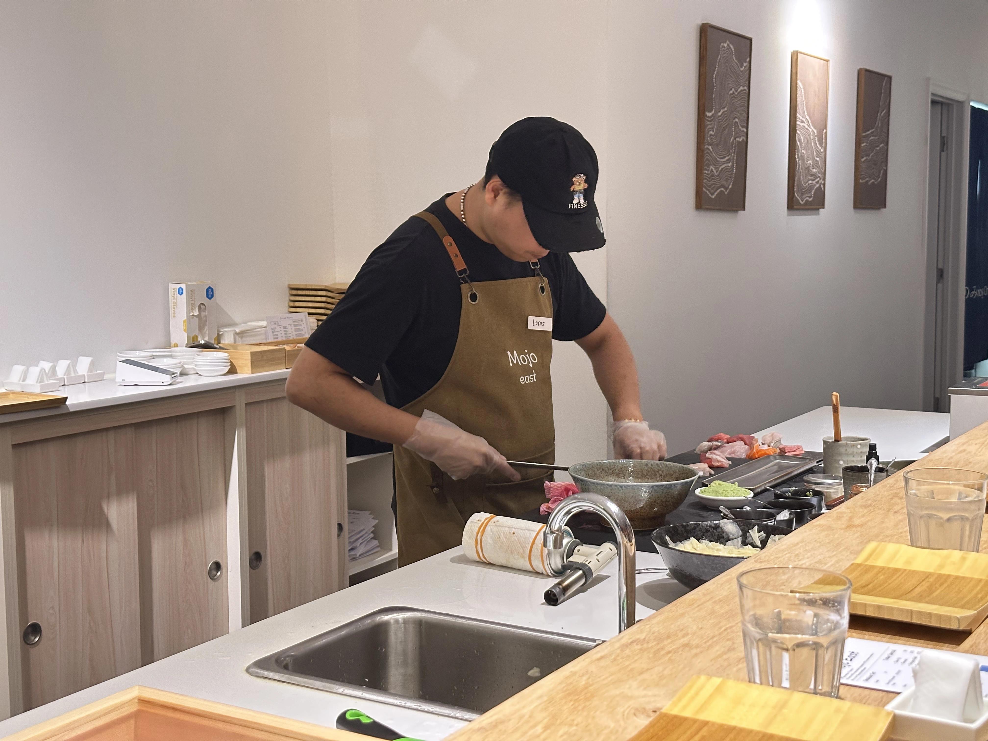 Chef making sushi