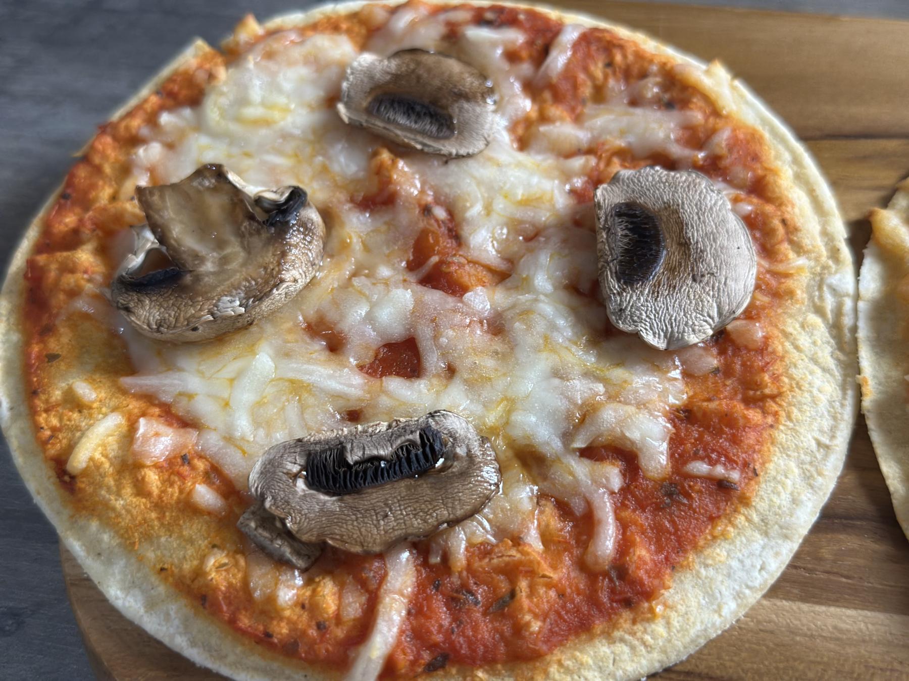 Mushroom Tortilla Pizza